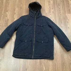 DKNY Men's Hooded Puffer Jacket Size XL Navy Blue